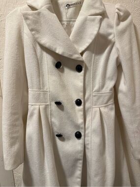 Women's Double-Breasted White Coat